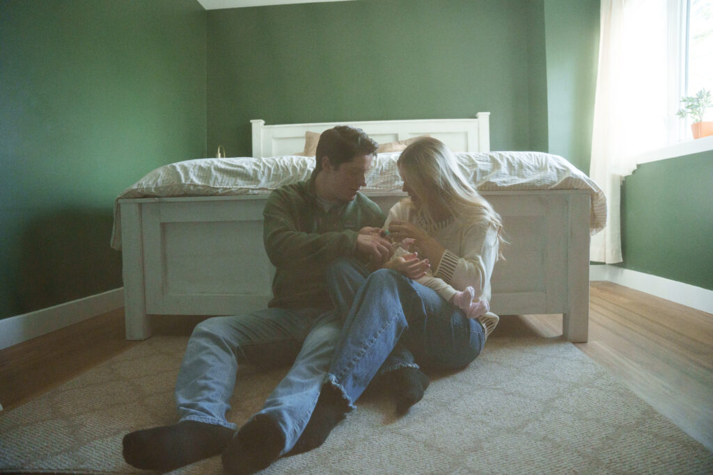 Family session with newborn