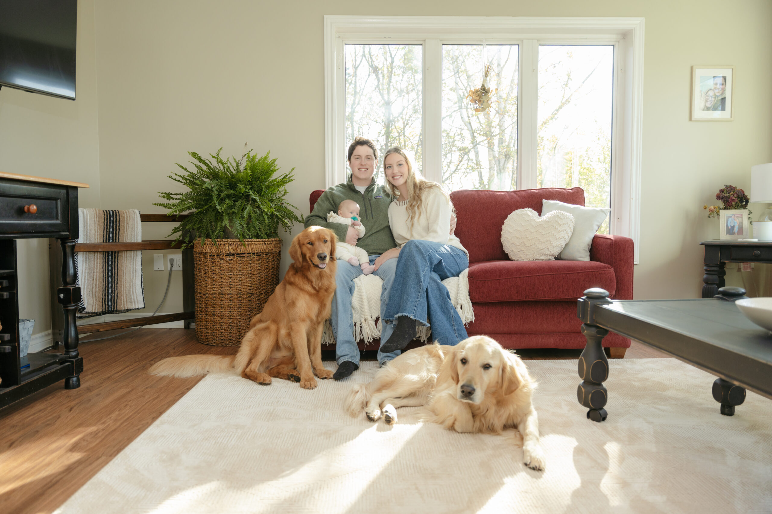 cozy in home family session